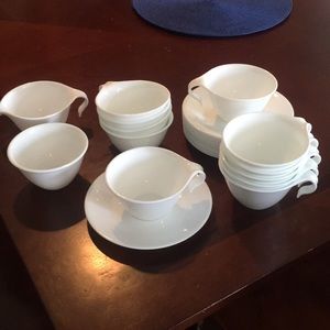 Set of 12 coffee cups and saucers with creamer set
